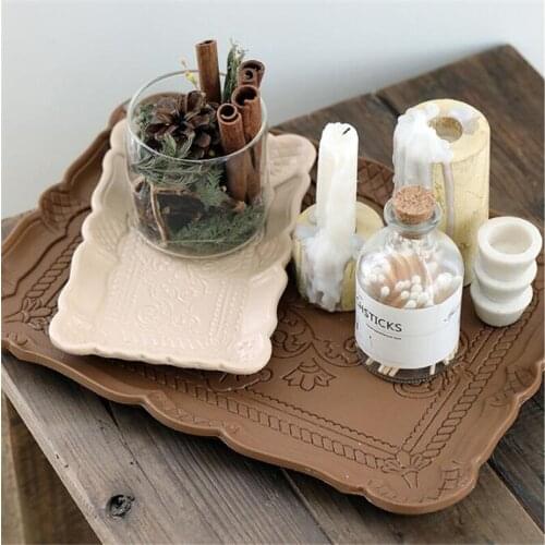 1Pc Nordic Wooden Storage Tray Fruit Dessert Display Plate Jewelry Cosmetics Organizers Home Tea Cups Serving Pallet