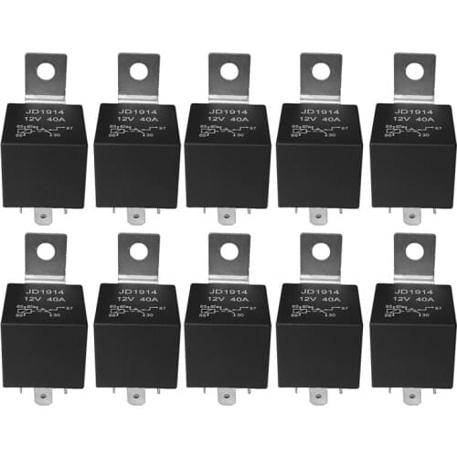 10 Pcs 5 Pin 12V Relay Switch (SPDT) (30/40 Amp) 12 Volt Automotive Relay for Automotive Fans