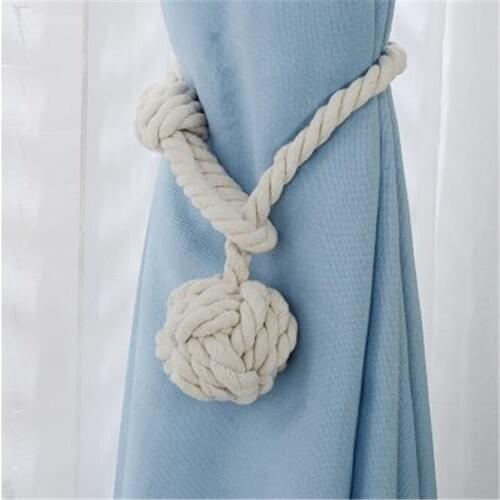 10pcs Ball shape Curtain Tiebacks Decorative Drapes Tie Backs Weave Rope Holdbacks Holders for Window Sheer Drapery Decor