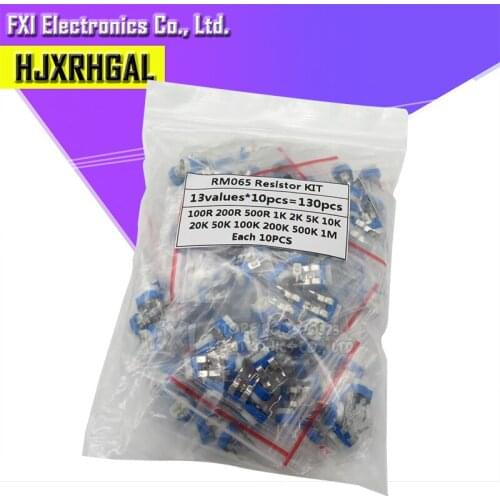 130pcs=13 kinds RM-065 Trimming Potentiometer 100ohm-1Mohm RM065 Variable Resistors component diy kit new