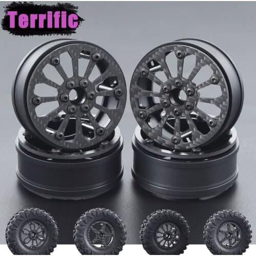 2.2 Inch Carbon Fiber Wheels with 12mm Hex Hub for RC Competition Crawler MOA RC4WD Bully II Traxxas TRX4 SCX10 90046 Redcat