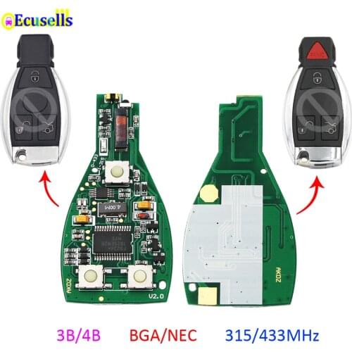 3/4 Buttons Smart Remote Key Board BGA NEC Pcb 315/433MHz for Mercedes Benz A B C E S Class W203 W204 W205 W210 W211 W212 W221