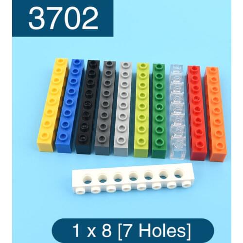 5 pieces of 3702 technology brick with holes 1 x 8 [7 hole] accessories toys