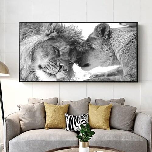 Abstract Lion Painting Print On Canvas Animal Art Wall Picture Nordic Posters And Prints For Living Room Cuadros Decoration