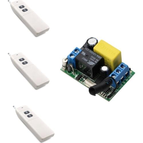 AC 220V 1 CH 1CH Wireless Relay Remote Control Switch Wireless Remote Power Switch ; Receiver + 3 X Transmitter ; 315/433Mhz