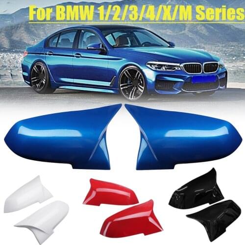 1Pair Gloss Rear view Mirror Cover for BMW F20 F21 F22 F30 F32 F36 X1 F87 M3 2012 2013 2014 2015 2016 2017 Black Red Blue White
