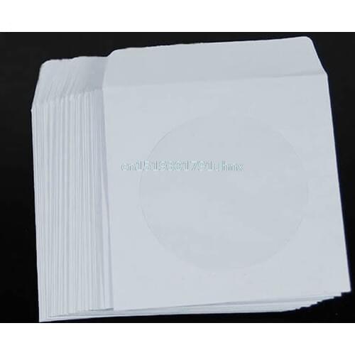 50pcs Mini CD DVD Window Paper Bag Flap Sleeves Wallet Case Cover Envelopes