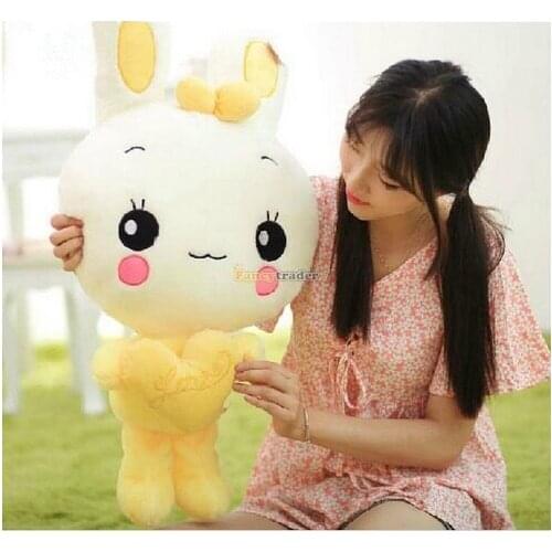 Fancytrader 90cm One Piece Giant Lovely Plush Soft Stuffed Dress Heart Rabbit Bunny Toy Doll Bunny for Gift Free Shipping