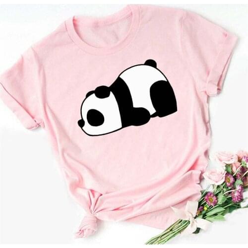 Panda Kawaii Printed Tshirts Womens Hip Hop Breathable T-Shirt Summer Loose Oversized Tops Personality Women T-Shirts Tops