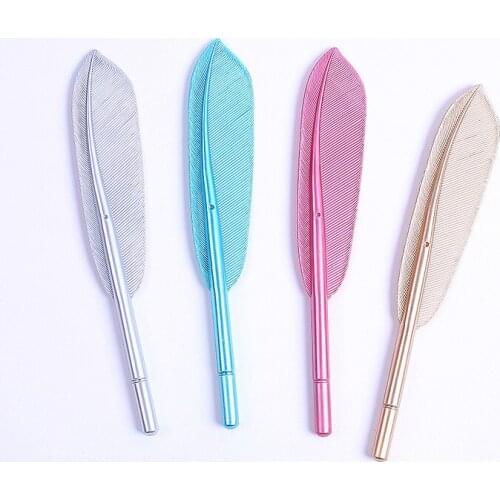 Creative Feather Shape Gel Pen 0.5mm Gel Ink Pen Writing Pen Stationery School Office Supplies