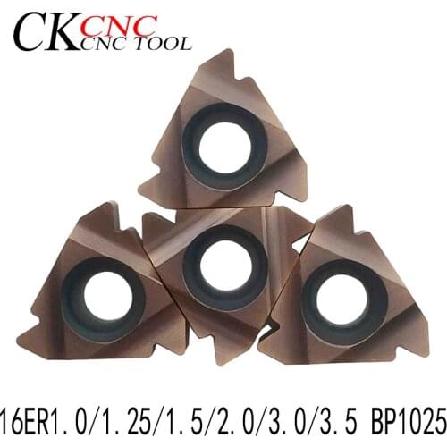 10pcs 16ER 1.0/1.25/1.5/2.0/3.0/3.5 BP1025 Indexable Carbide Threading Lathe Insert Thread Turning ToolsCNC tool carbide inserts