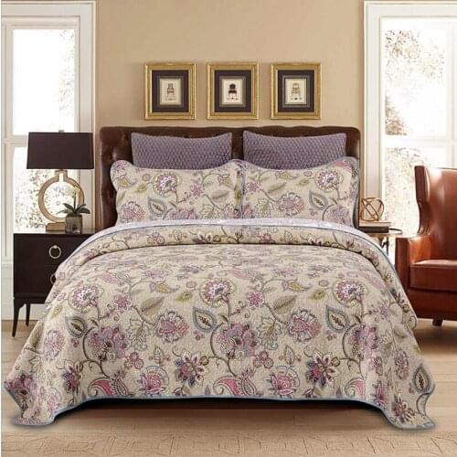 3pcs Bed cover Devil flower Bedspread Hell vine Bedding set Khaki Quilt Quilting Blanket Pastoral style Bed cover Pillow case