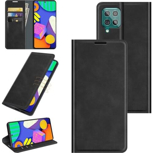GalaxyF62 Auto Switch Leather Case for Samsung Galaxy F62 2021 Flip Wallet Book Style Cover Black SM-E625F 62F F 62 E625 F625