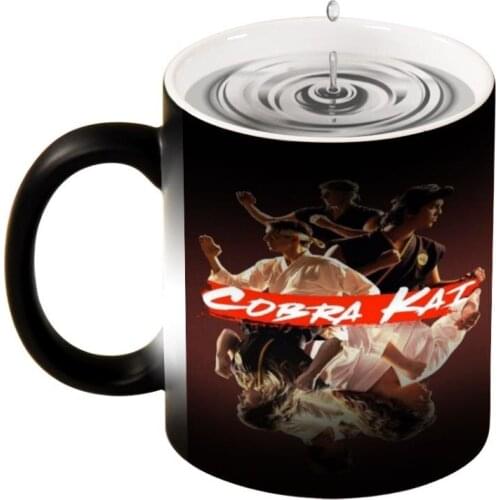 Cobra kai Mug Cup Magic Ceramic Coffee Breakfast Water Cup Kid Cups Hot Cold Heat Sensitive Color-Changing For Friend Gift