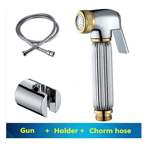 Brass Bidet Spray Set Bidet toilet seat sprayer set brass spray gun+ABS holder+stainless steel shower hose
