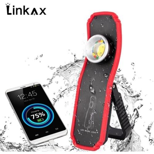 Powerful COB LED Rechargeable Flashlight USB Light Magnetic Work Light 60W Portable Hanging Hook Lamp For Outdoor Camping