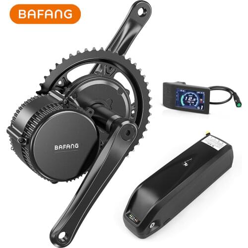 Bafang 36V 500W BBS02B Mid Drive Motor Electric Bicycle Conversion Kit with 22.5Ah Rear Rack Lithium e Bike Battery with Luggage