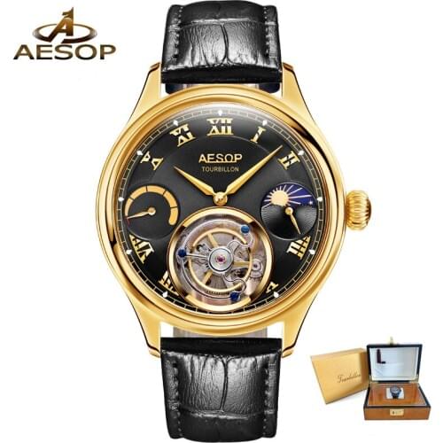 2021 NEW Brand Men Watch Automatic Mechanical Tourbillon Watch Multi-Function Moon Phase Sapphire Personality Business Men Clock