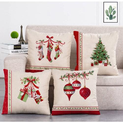 Christmas Gift Sock Cushion Cover for Sofa Home Linen 45*45cm Pillows Covers Car Sofa Home Decor Pillow Case T325