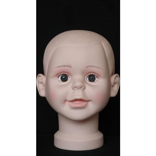 48.5CM Unbreakable Realistic PE Child Mannequin Dummy Head, Kid Manikin Head For Hat Display