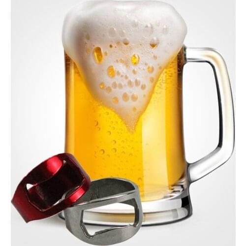 New 22mm Stainless Steel Red Wine Can Jar Openers Multi-function Colorful Ring Shape Beer Bottle Opener Ring Kitchen Accessories