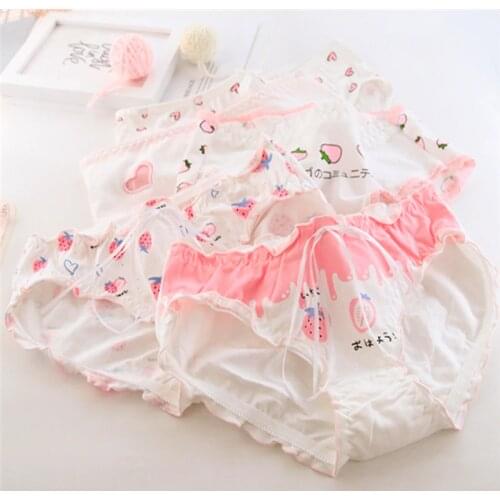 New Arrived 4Pcs/Lot Girl Panties Underwear Lace Briefs Cotton Lingerie Soft Comfortable Bowknot Cartoon Panty Wholesale AX