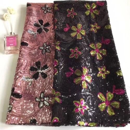 Wholesale high quality sequins lace fabric YG-642 French net lace fabric with Special african tulle lace fabric
