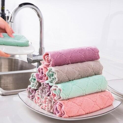 8pcs Home microfiber towels for kitchen Absorbent thicker cloth for cleaning Micro fiber wipe table kitchen towel dish tableware