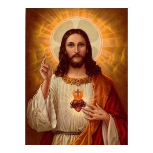 Art Religion oil painting Sacred Heart of Jesus 24x36" Guaranteed