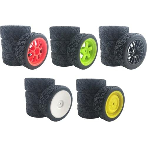 Rubber 1:10 Rally Wheel Hex 12mm On Road Tires RC Car for Tamiya Axial Scx10