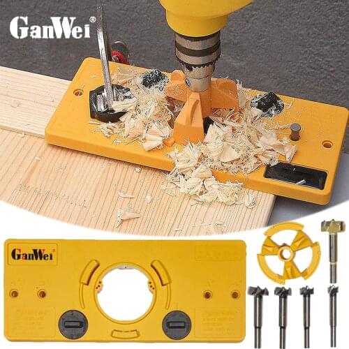 GanWei Concealed Hinge Jig kit Hole Drill Guide for Face Frame Cabinet Cupboard Door Hinges installation Woodworking Tool