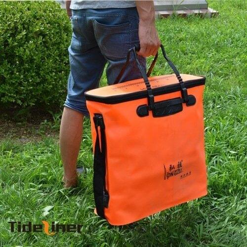 Tideliner EVA fishing bucket pail folding lidded quadrate for fish with riser vent 48cm*20cm*46cm fishing tackle tools equipment