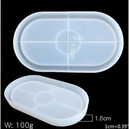 High Mirror Elliptical Storage Plate Mold Crystal Epoxy Molds DIY Coaster Making