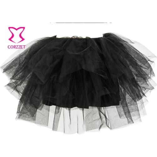 Corzzet Lolita Style Black & White Mesh Tulle Skirts Women Sexy Hot Costumes Dance Wear Cocopark Sexy Short Skirt