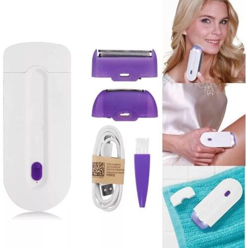 Female Laser Epilator Women Painless Hair Remover Bikini Trimmer USB Lady Shaver Instant Depilation Tool Blue Light Sensor Touch