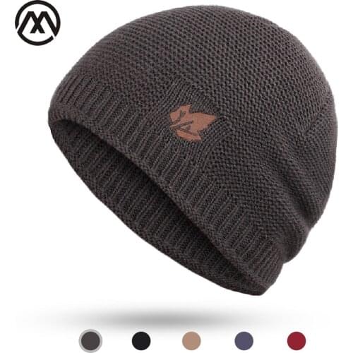 New winter knit hats mens and womens outdoor warm thickening plus velvet loose winter caps Skullies brand winter ski male bone