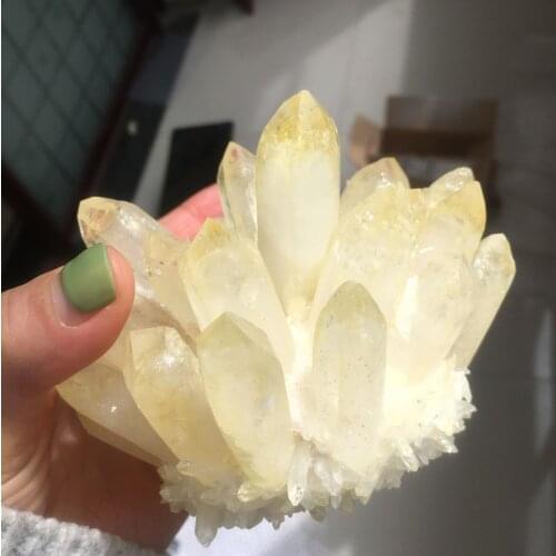 1PC Natural Citrine Phantom Quartz Crystal Cluster Healing Specimen