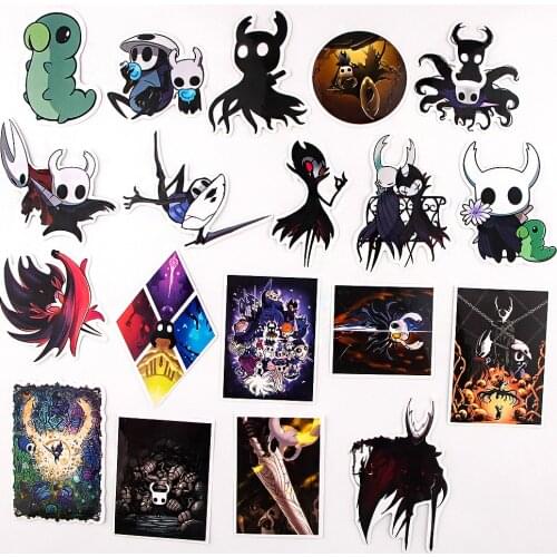 19pcs Classic Hollow Knight Stickers Action Adventure Game Graffiti Sticker Kids Toy For DIY Luggage Laptop Car Phone Decoration