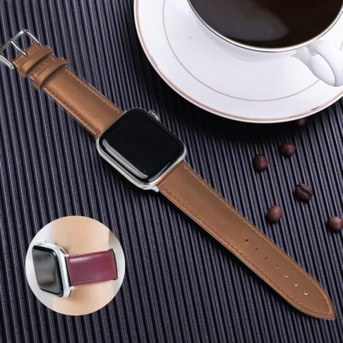 2020 Geniune Leather Band For Apple Watch Series 6 SE 5 4 3 2 1 Smart Bracelet Wrist Strap For Iwatch 38 40 42 44mm Women Men