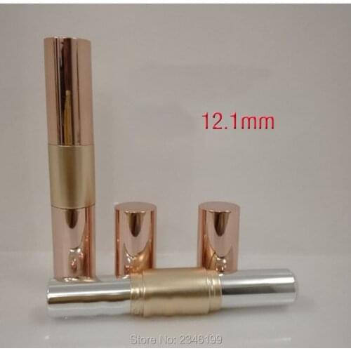30pcs/lot 12.1mm Double-edge Empty Lipstick Tube, New Arrival High Class DIY Lip Balm Subpackage, Gold High-end Lip Makeup Tool