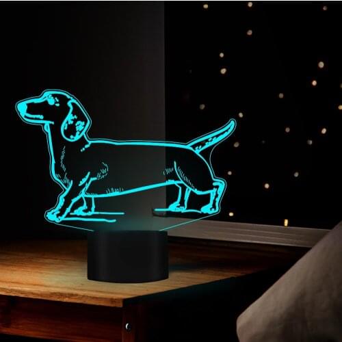 Pet dog 3D illusion Lamp Touch Remkote LED Night Light Acrylic Table Lamp Bluetooth Speaker Lampara Lampe Home Bedroom Decor