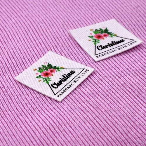 70piece Custom Ironing Labels, Personalized Brand , Logo or Text, Clothing Labels, Custom Printed Fabric Label (YT171)