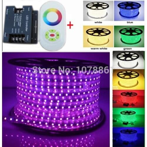 AC:220V 230V white outdoor led rope light AC:110V 120V led strip 5050 SMD LED Christmas Light + remote IR Touching controller