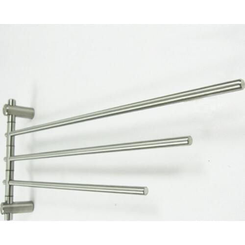 DHL Free Shipping 3 Swivel Bars Bathroom Wall Towel Rack Holder Storage Shelf Hotel Home Bathroom Decor Wholesale