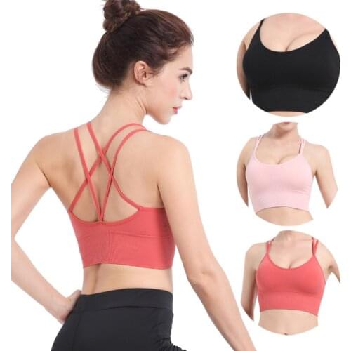 Sexy Cross Tight Bra Gym Crop Top Sports Bra For Women Gym Yoga Cropped Push Up Sport Top Elasticit Quick Dry Bralette Brasieres