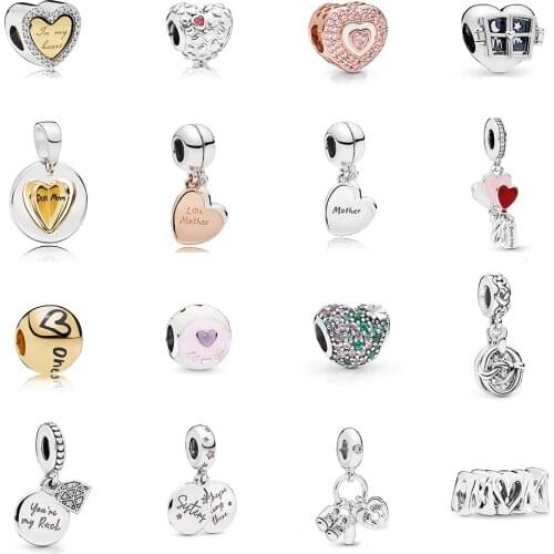 CHAMSS New Love Mother Heart Charm Beads 925 Sterling Silver Original 1:1 Wholesale To Send Girlfriend Romantic Gift