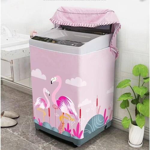 SRYSJS Thicken Cover Cartoon Washing Machine Cover Waterproof Sunscreen Protective Case Zipper Paste Style Top Opening Lid