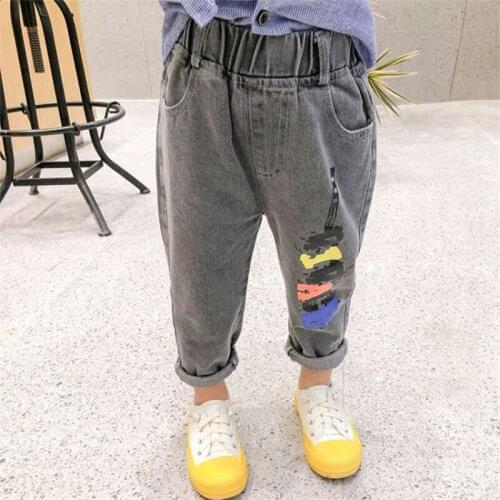 Graffiti Baby Spring Autumn Jeans Pants For Boys Girls Children Kids Trousers Clothing High Quality Teenagers 2021