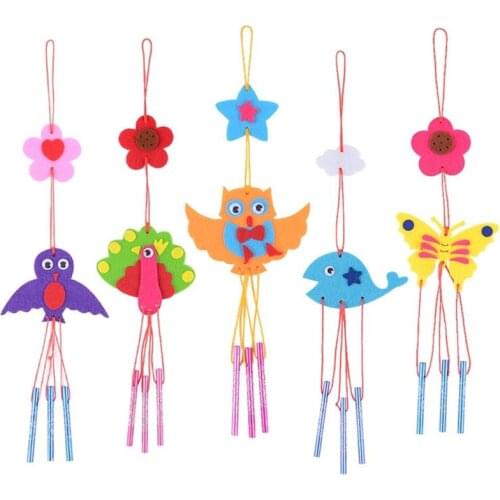 2020 New Childrens DIY Wind Chimes Material Package Non-woven Handmade Ornaments Cute Cartoon Wind Chimes Small Gifts