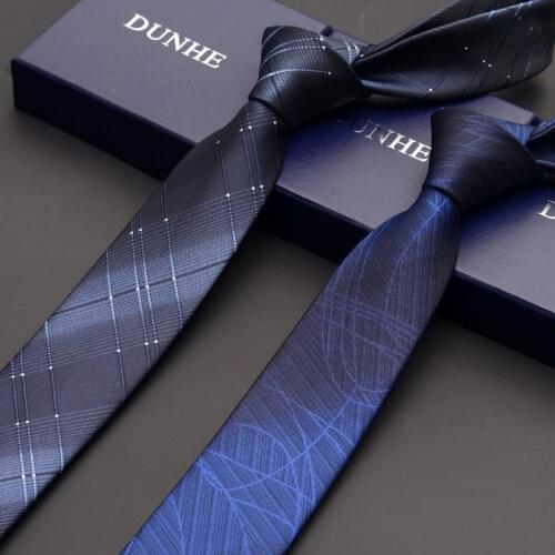 High Quality New Silk Wedding Ties for Men Slim 6cm Necktie Designers Brand 2.36 Inches Black Skinny Cravate with Gift Box